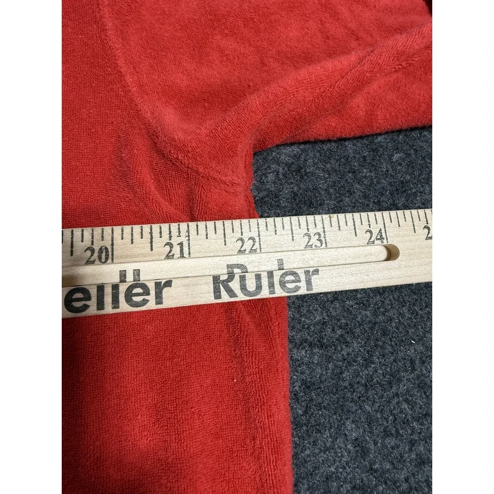 Nike XL‎ Red Velour Terry Cloth Full Zip Hoodie Sweatshirt Kids Size 18-20 Y2K